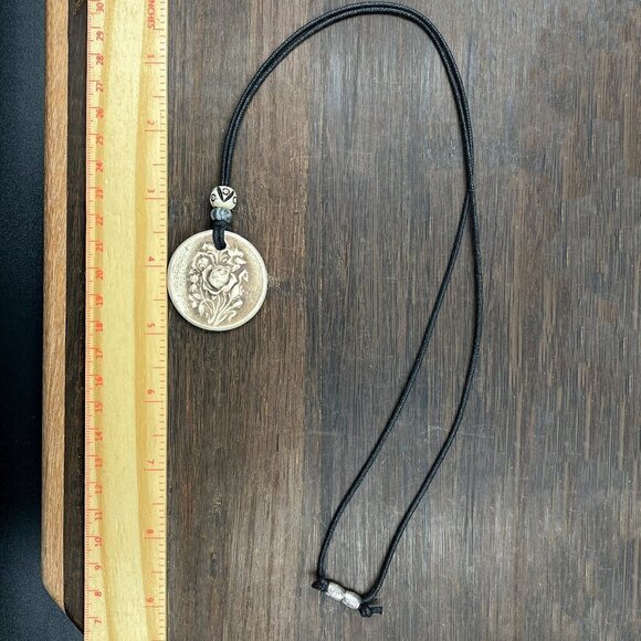 Vintage Rose Ceramic Pendant | Handmade - Picture 8 of 8